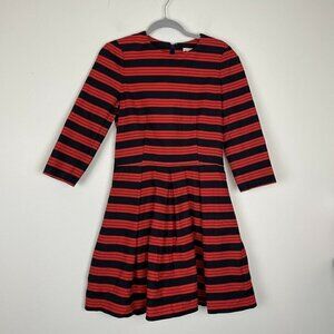 Gap Red Blue Striped Long Sleeve A-Line Dress Size 8